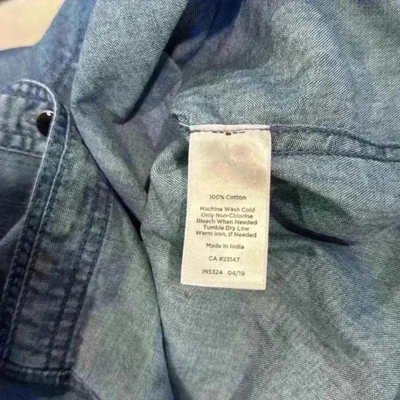 Talbots Women’s Classic Cotton Shirt Denim Blue Button Down Plus Petite Size XP - Picture 9 of 9